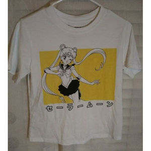 VINTAGE Style Sailor Moon Shirt  - Girls Size 6/7 - White Nice HTF design